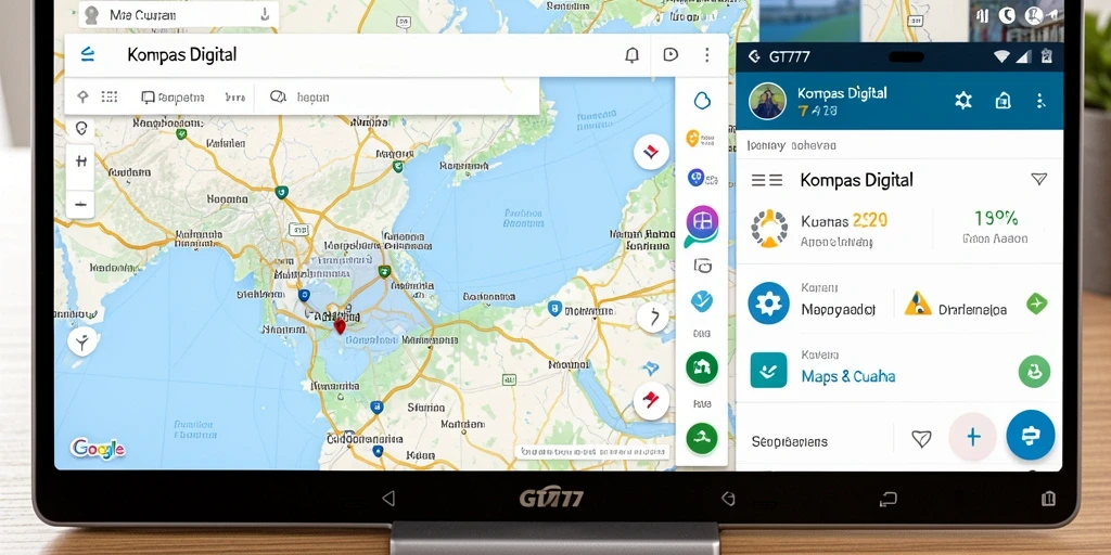 Antarmuka aplikasi Kompas Digital GT777 yang intuitif dan informatif.