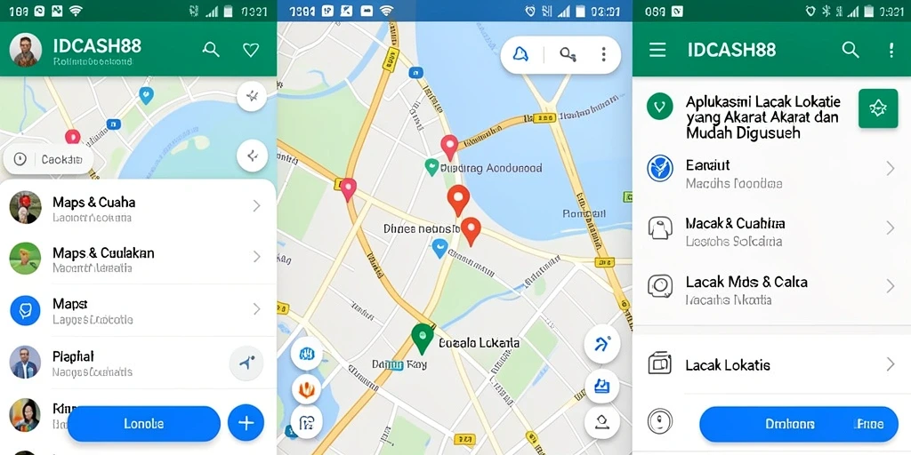 Antarmuka IDCASH88 menunjukkan lokasi terkini dengan visualisasi yang jelas.