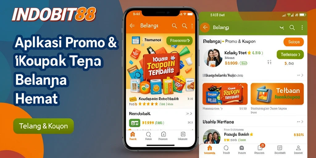 Antarmuka aplikasi INDOBIT88 dengan berbagai kupon menarik.