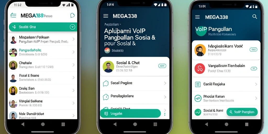 Tampilan antarmuka MEGA338 yang ramah pengguna untuk VoIP Panggilan.