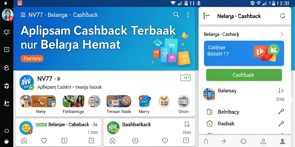 Tampilan antarmuka NV77 yang sederhana dan menarik untuk pengguna aplikasi Cashback.