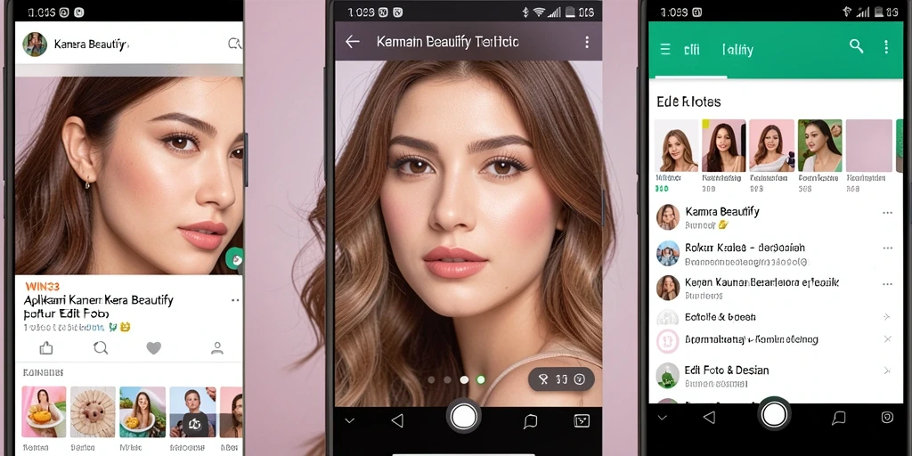 Antarmuka WIN33 yang sederhana dan menarik untuk Kamera Beautify.