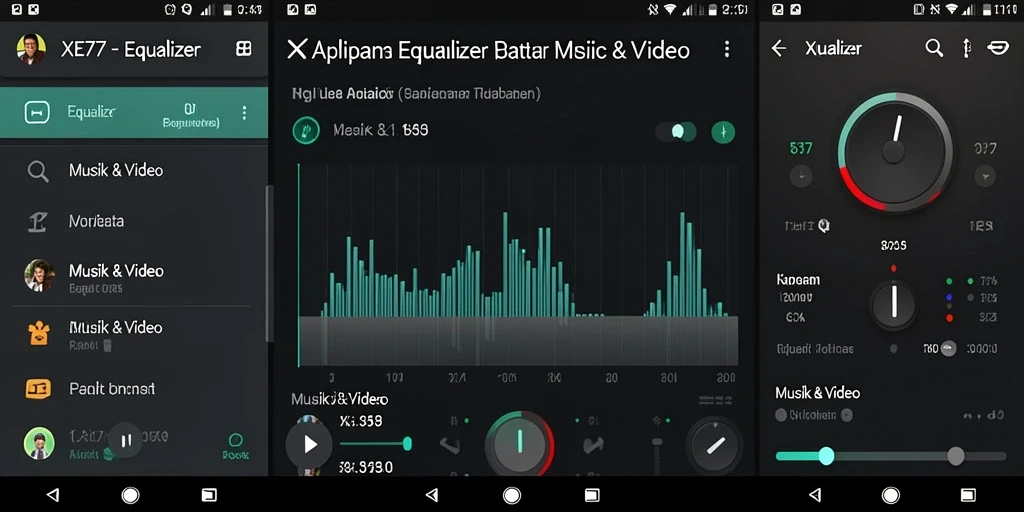 Antarmuka XE77 menampilkan kontrol Equalizer yang sederhana dan efektif.